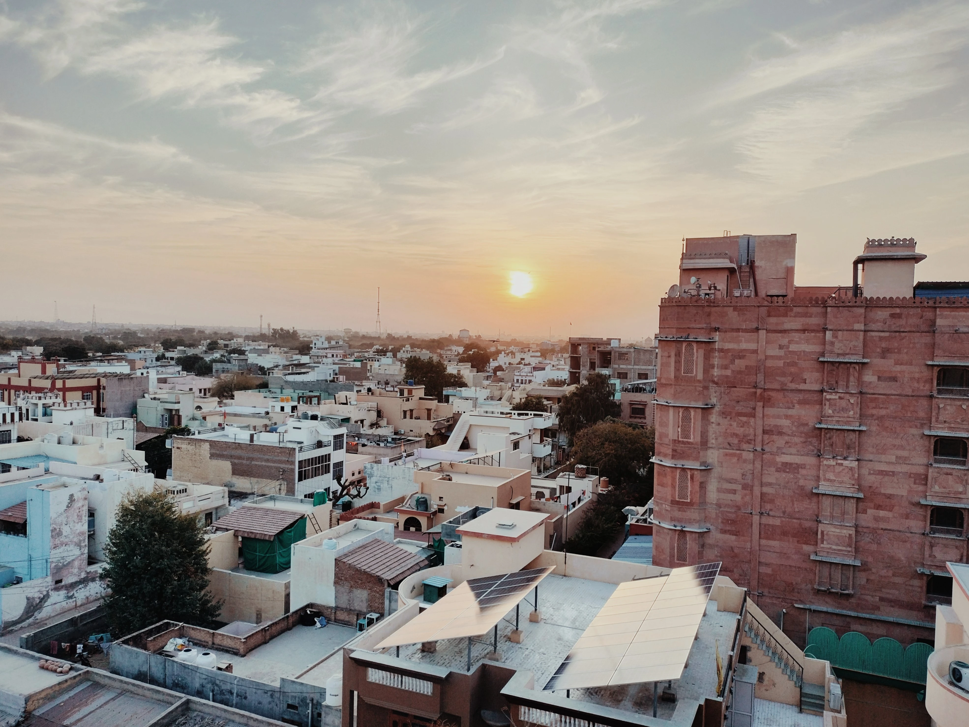 Vue de Bikaner depuis la chambre d'hotel
