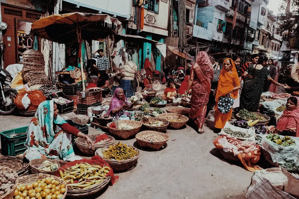 Marché dans une rue au Rajasthan